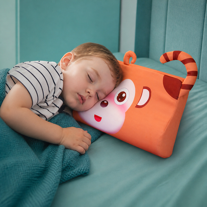Beruhigendes ergonomisches Kinderkissen mit Tiermotiv-Kissenbezug