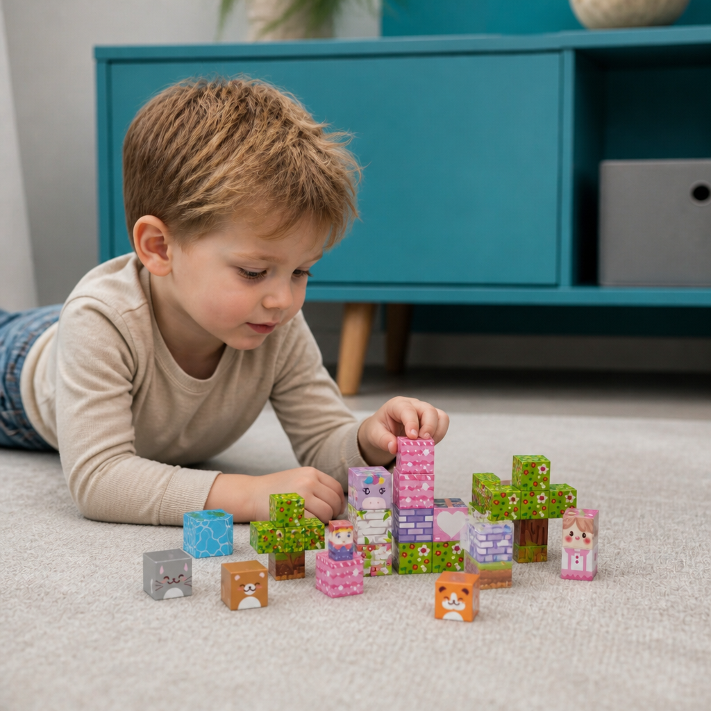 40-teiliges Magnetbaustein-Set für Kinder – Perfekt für unterwegs