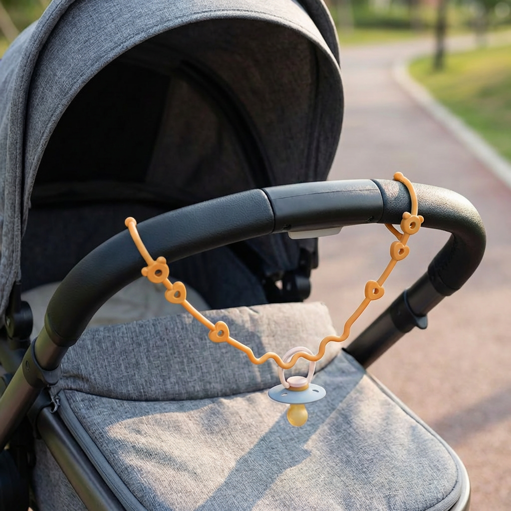 Silikon Baby-Kette mit Anti-Verlust-Schutz – für Schnuller & Spielzeug (5 Stück)