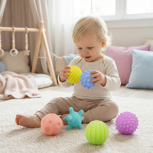 6er Set Sensorik-Bälle – Weiche Tastsinn- & Massagebälle für Babys & Kinder