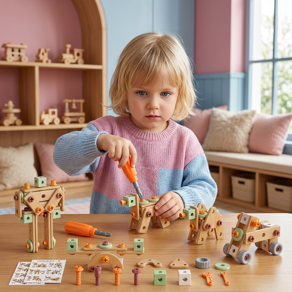 Kinder Werkzeug-Set zum Schrauben & Bauen – Lernspiel mit Zubehör