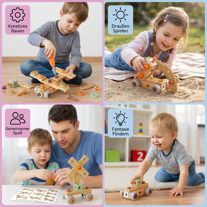 Kinder Werkzeug-Set zum Schrauben & Bauen – Lernspiel mit Zubehör