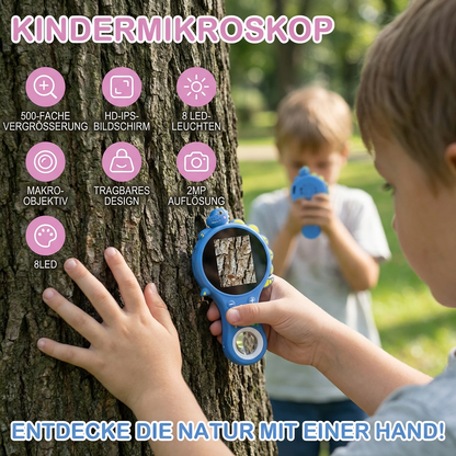 Kinder Video-Mikroskop mit Bildschirm – Mobiles Forschungsgerät für kleine Entdecker