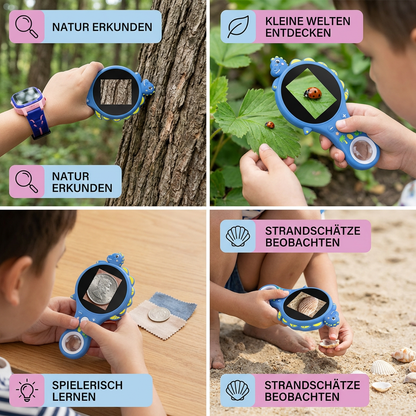Kinder Video-Mikroskop mit Bildschirm – Mobiles Forschungsgerät für kleine Entdecker