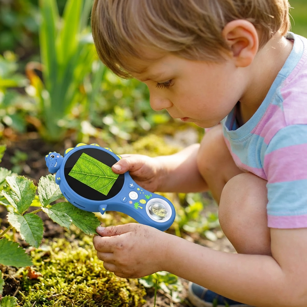 Kinder Video-Mikroskop mit Bildschirm – Mobiles Forschungsgerät für kleine Entdecker
