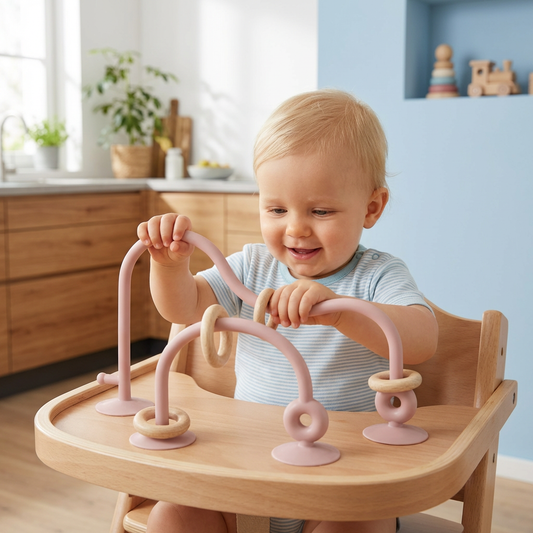 Silikon Motorik-Spielzeug für Babys – Saugnapf Lernspiel für Tisch & Hochstuhl