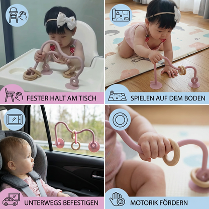 Silikon Motorik-Spielzeug für Babys – Saugnapf Lernspiel für Tisch & Hochstuhl