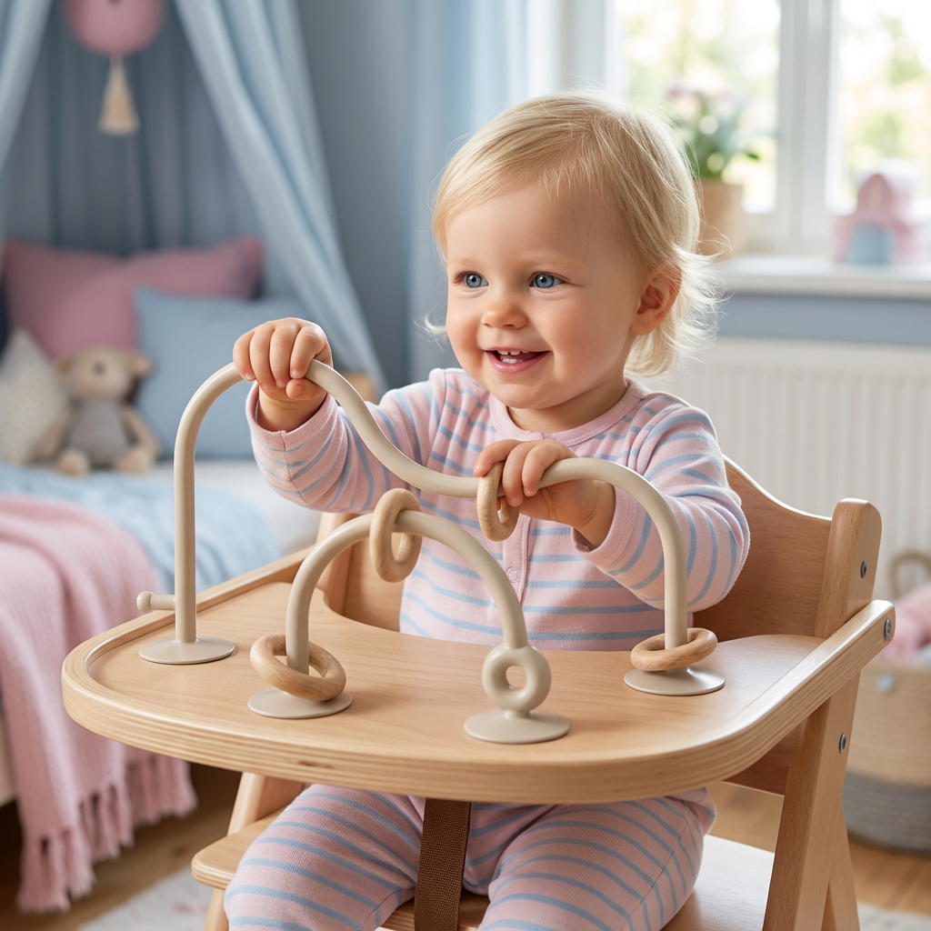 Silikon Motorik-Spielzeug für Babys – Saugnapf Lernspiel für Tisch & Hochstuhl