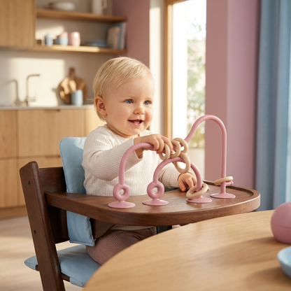 Silikon Motorik-Spielzeug für Babys – Saugnapf Lernspiel für Tisch & Hochstuhl