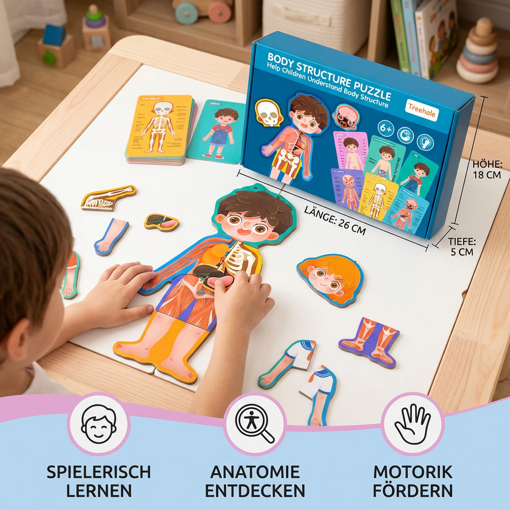Holz Körper-Puzzle für Kinder – Anatomie spielerisch lernen