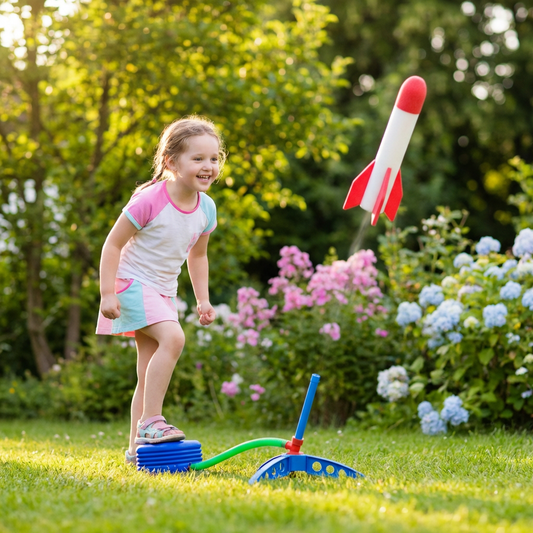 Kinder Raketenstarter mit Fußpumpe – Leuchtendes Outdoor Luftdruck-Spielzeug