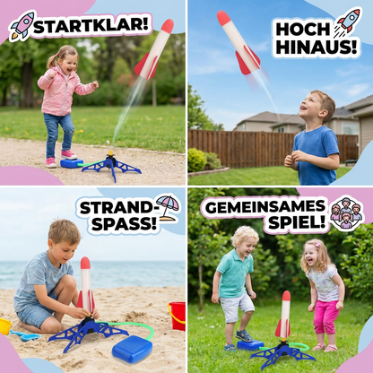 Kinder Raketenstarter mit Fußpumpe – Leuchtendes Outdoor Luftdruck-Spielzeug