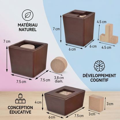 3D Holz-Logikpuzzle & Formenrätsel
