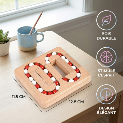 Handgemachtes Pädagogisches Drehbohnen-Fingerspiel – Holz-Denkspiel für Kinder