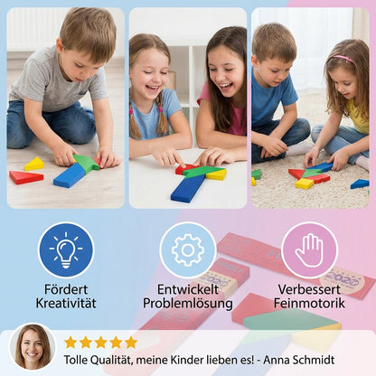 Holz-Tangram Puzzle – Montessori Geometrie- & Lernspiel für Kinder