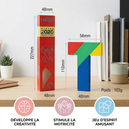 Holz-Tangram Puzzle – Montessori Geometrie- & Lernspiel für Kinder