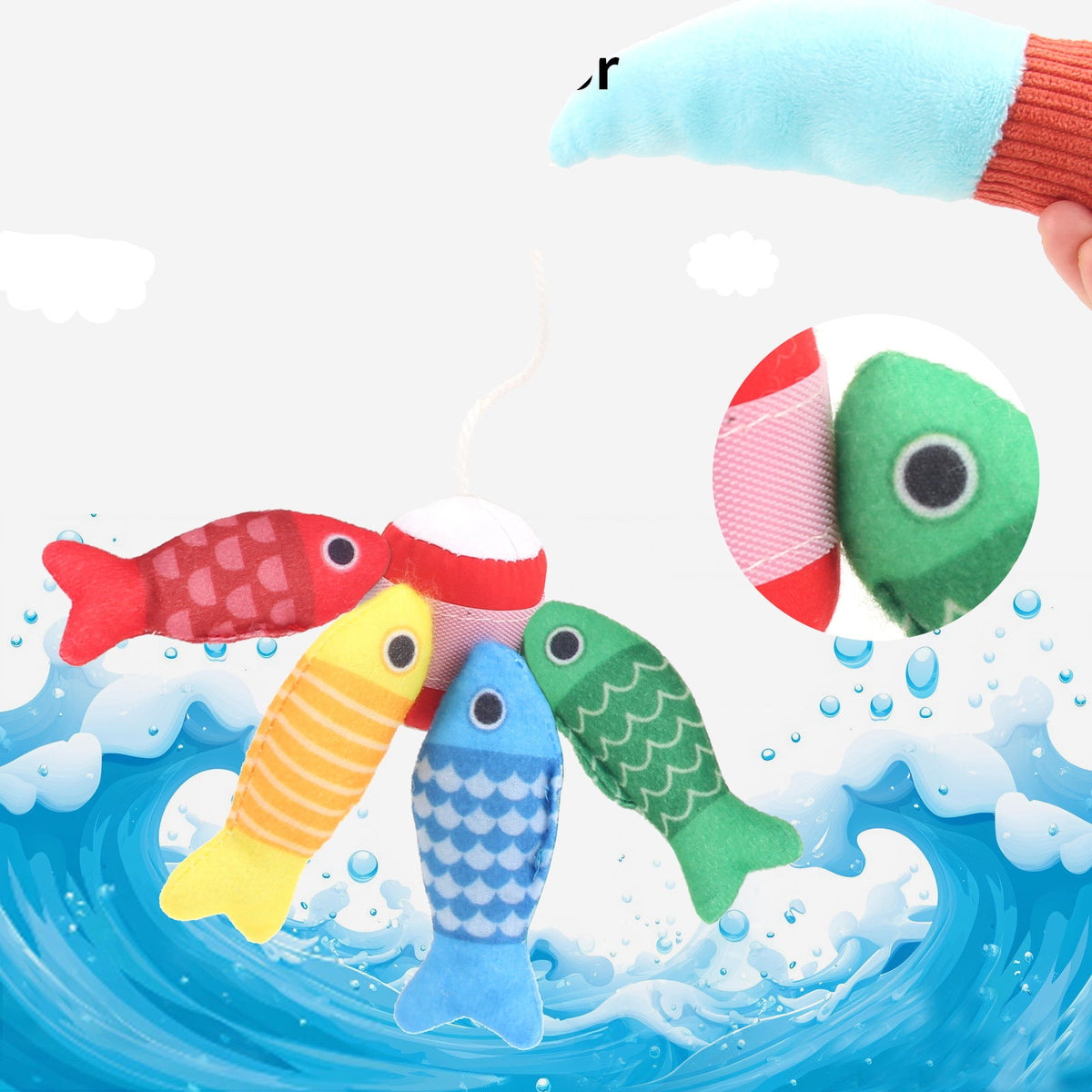 Montessori Plüsch Fischteich Spielzeug
