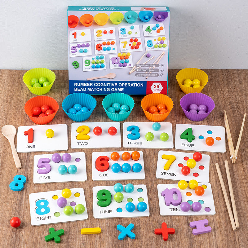 Montessori Kugel Zahlen und Farben Sortierset zum Rechnen Lernen