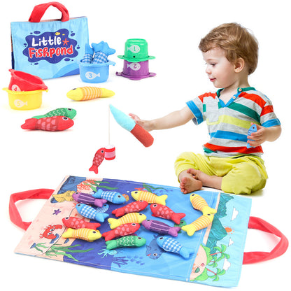 Montessori Plüsch Fischteich Spielzeug