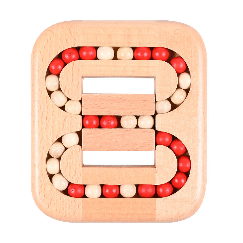 Handgemachtes Pädagogisches Drehbohnen-Fingerspiel – Holz-Denkspiel für Kinder