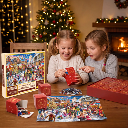 Weihnachts-Puzzle-Adventskalender – 24-Tage-Countdown-Set mit 1008 Teilen