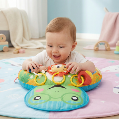 Baby Trainingskissen für Bauchlage mit Spielbogen – Fördert Sensorik & frühe Entwicklung