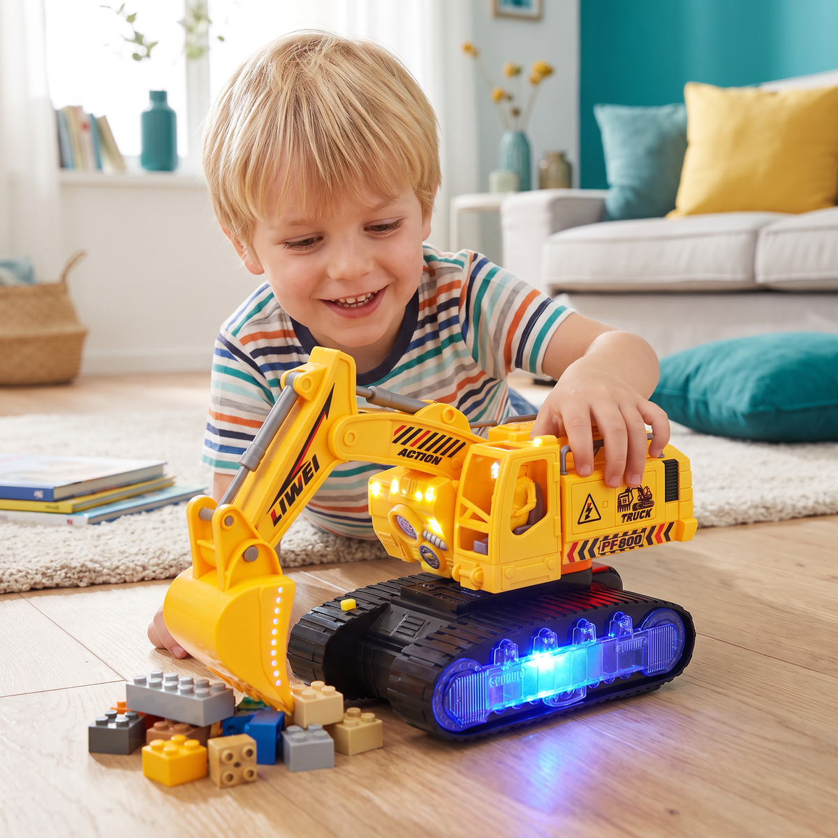 Elektrischer Verwandlungs-Roboter-Bagger mit Licht & Sound