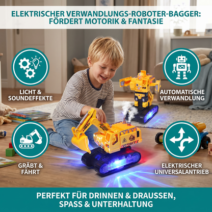 Elektrischer Verwandlungs-Roboter-Bagger mit Licht & Sound