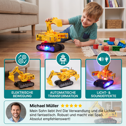 Elektrischer Verwandlungs-Roboter-Bagger mit Licht & Sound