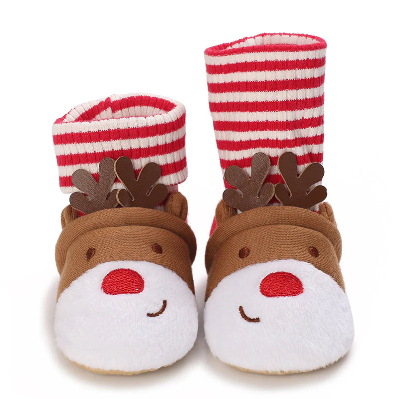 Weihnachtshausschuhe für Kinder - Süße Rentier & Santa Designs