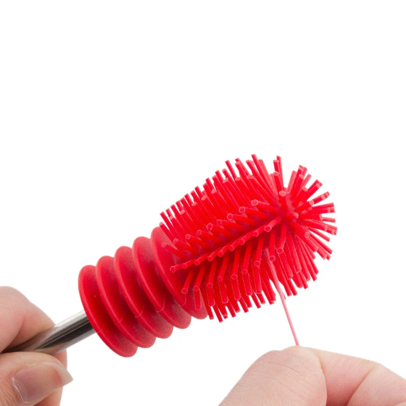 Silikon Flaschenbürste mit Wechselkopf – Reinigungsbürste für Babyflaschen
