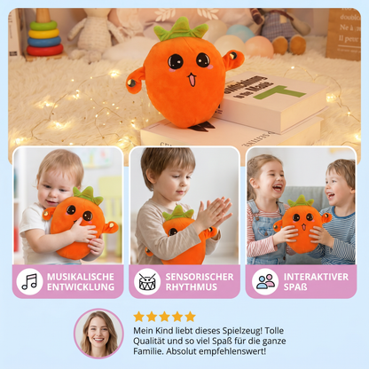 Interaktives Früchte-Plüschspielzeug für Kinder – Sensorisches Rhythmus- & Musikspielzeug