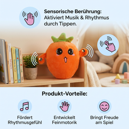 Interaktives Früchte-Plüschspielzeug für Kinder – Sensorisches Rhythmus- & Musikspielzeug