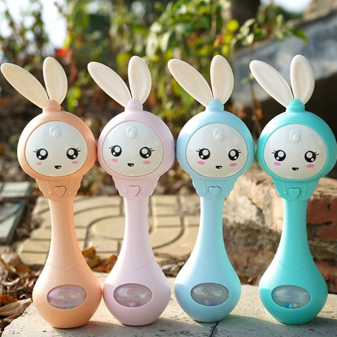 Süßes Baby-Beißspielzeug – Hasen-Design mit bunten Perlen für Zahnung