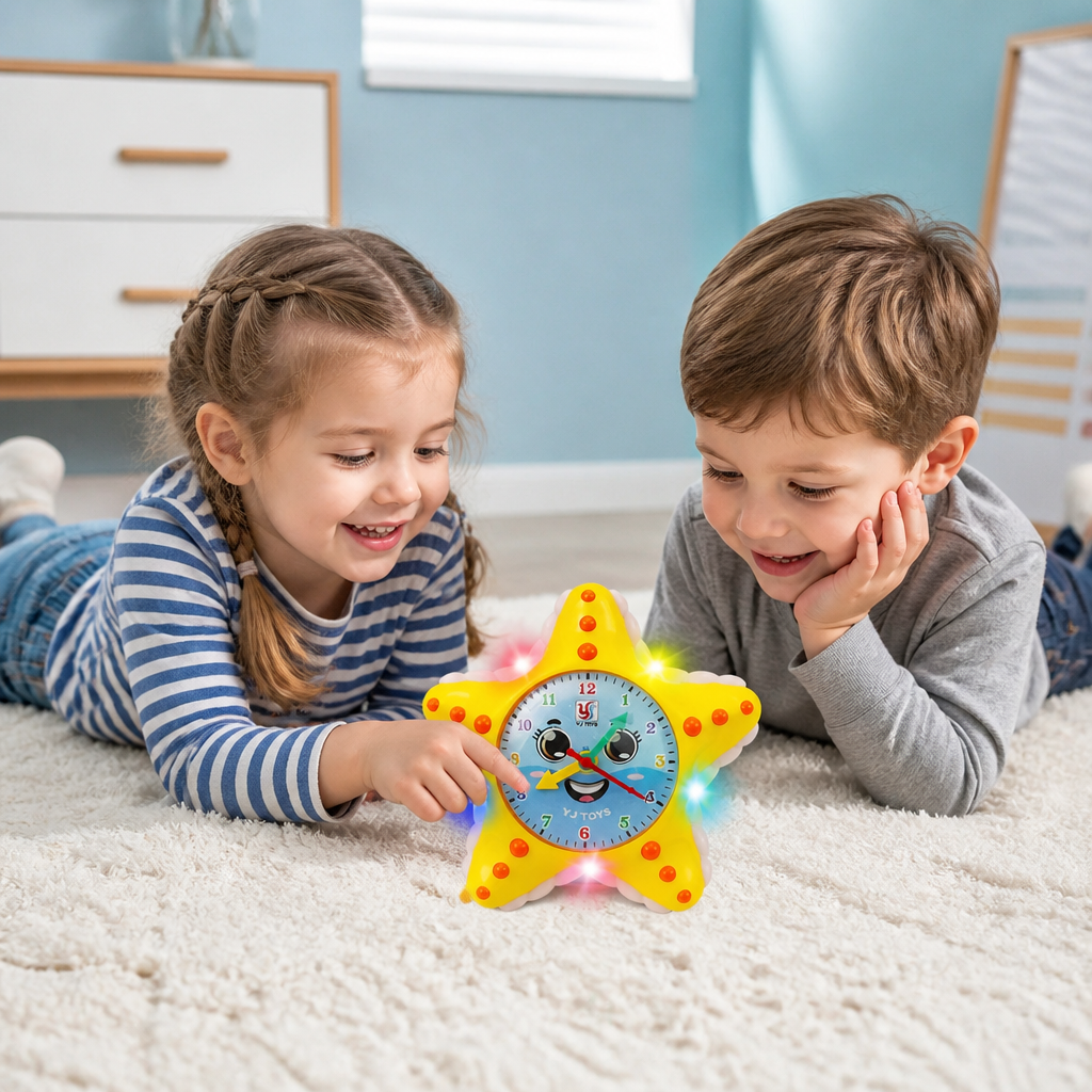Seestern-Lernuhr – Interaktives Spielzeug zum Erlernen der Uhrzeit für Kinder