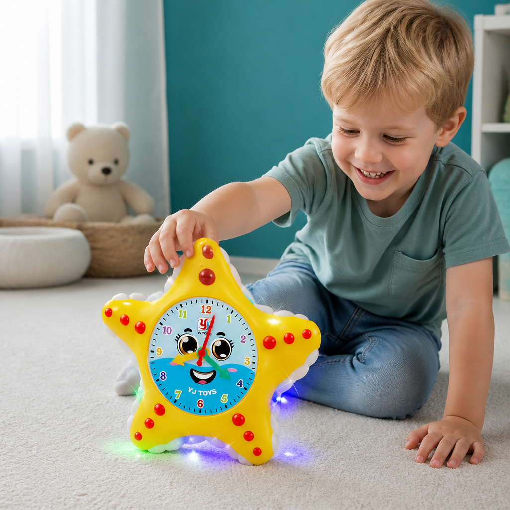 Seestern-Lernuhr – Interaktives Spielzeug zum Erlernen der Uhrzeit für Kinder