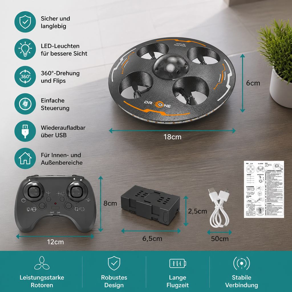 Ferngesteuerte LED-Fliegende-Untertasse-Drohne