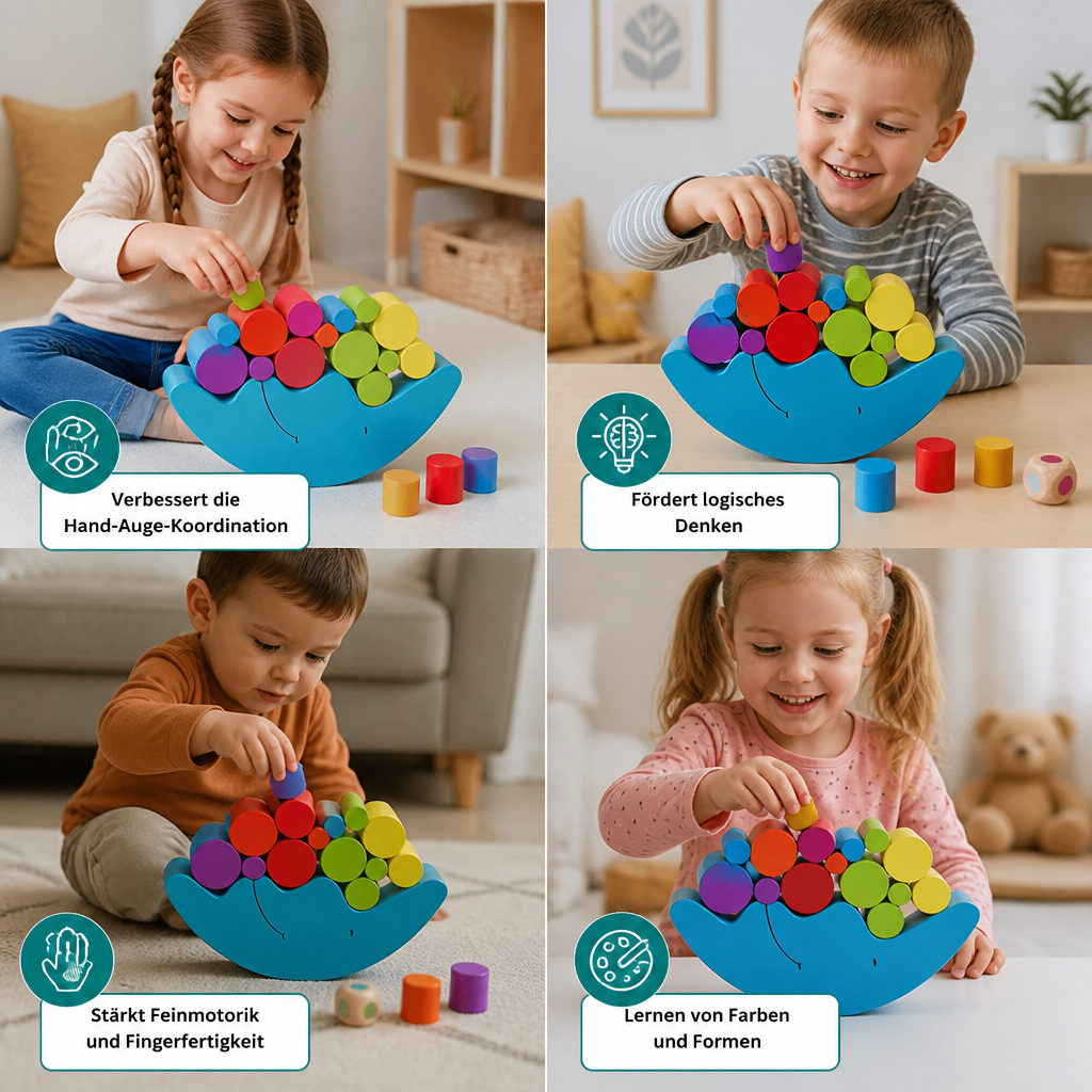 Buntes Stapelspielzeug – Lernspielzeug für Kinder mit Farben und Formen