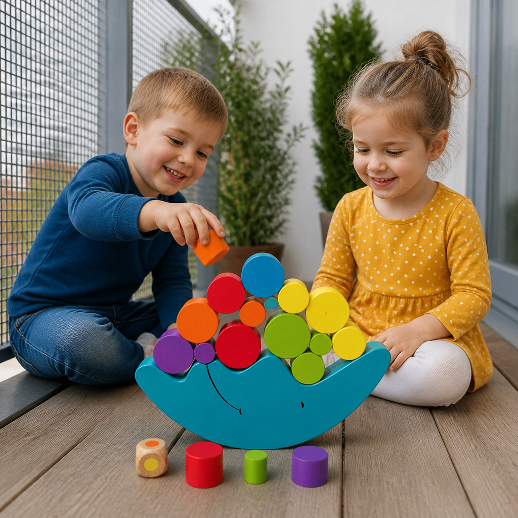 Buntes Stapelspielzeug – Lernspielzeug für Kinder mit Farben und Formen