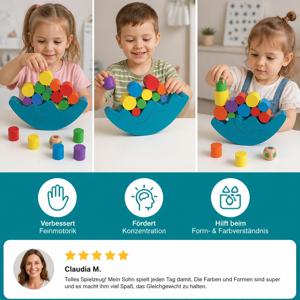 Buntes Stapelspielzeug – Lernspielzeug für Kinder mit Farben und Formen