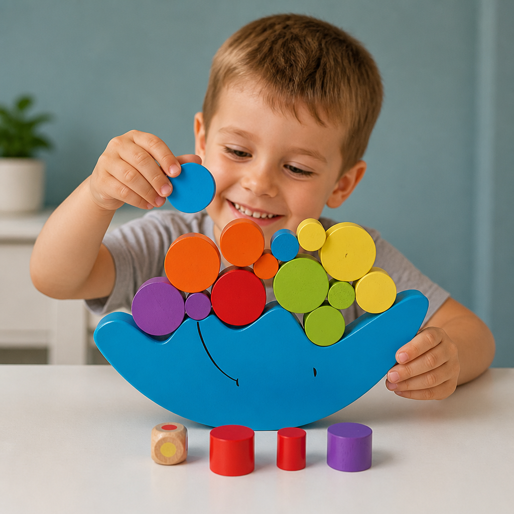 Buntes Stapelspielzeug – Lernspielzeug für Kinder mit Farben und Formen