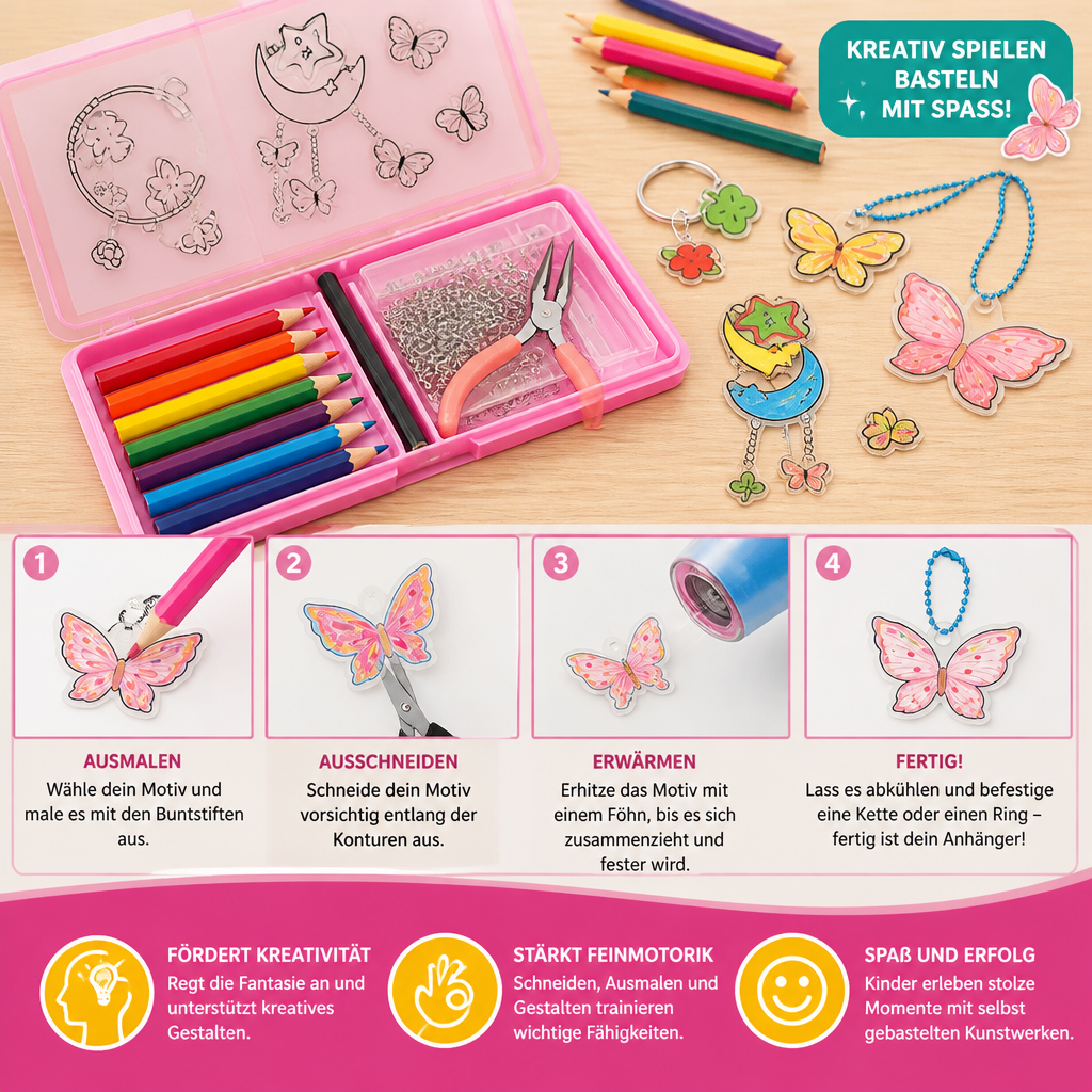 DIY-Schrumpfkunst-Set für Schlüsselanhänger & Charms für Kinder