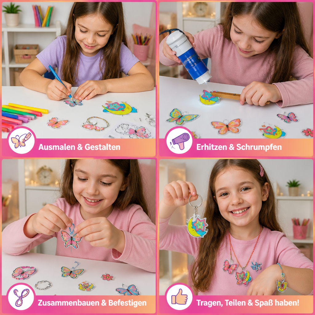 DIY-Schrumpfkunst-Set für Schlüsselanhänger & Charms für Kinder