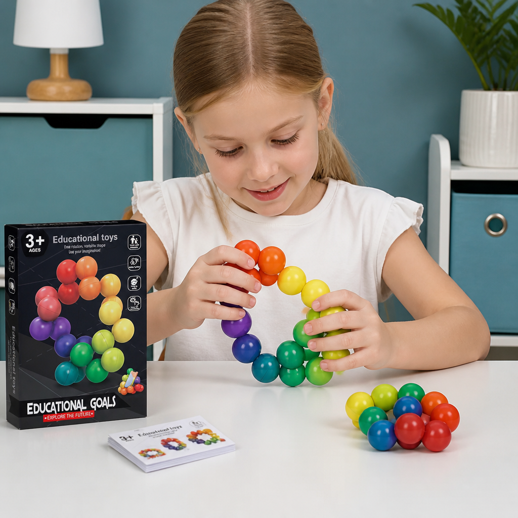 Buntes 3D-Ball-Bauset – Kreatives Konstruktions- & Feinmotorik-Lernspielzeug für Kinder