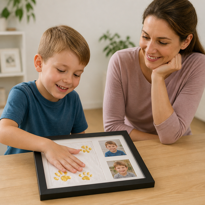 DIY-Handabdruck-Erinnerungsrahmen-Set für Kinder – Handabdruck & Fotodisplay