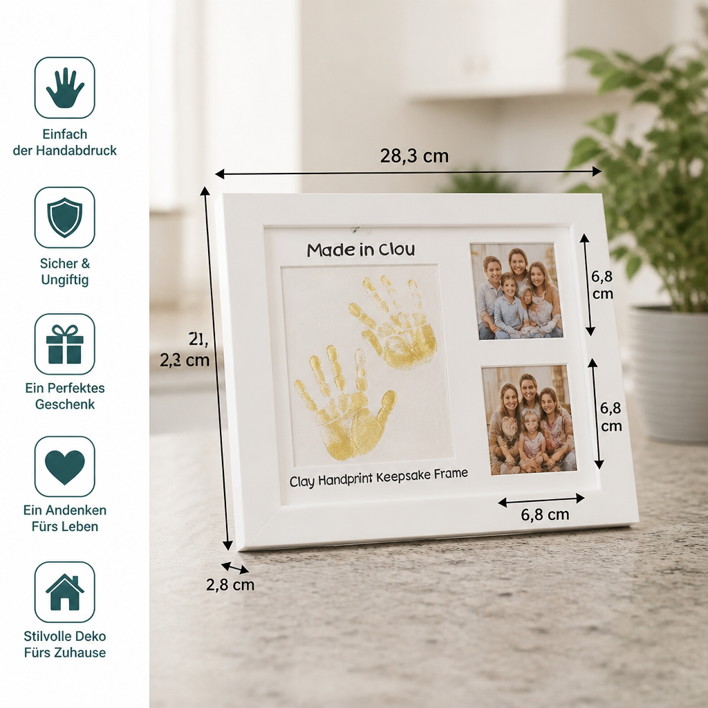 DIY-Handabdruck-Erinnerungsrahmen-Set für Kinder – Handabdruck & Fotodisplay