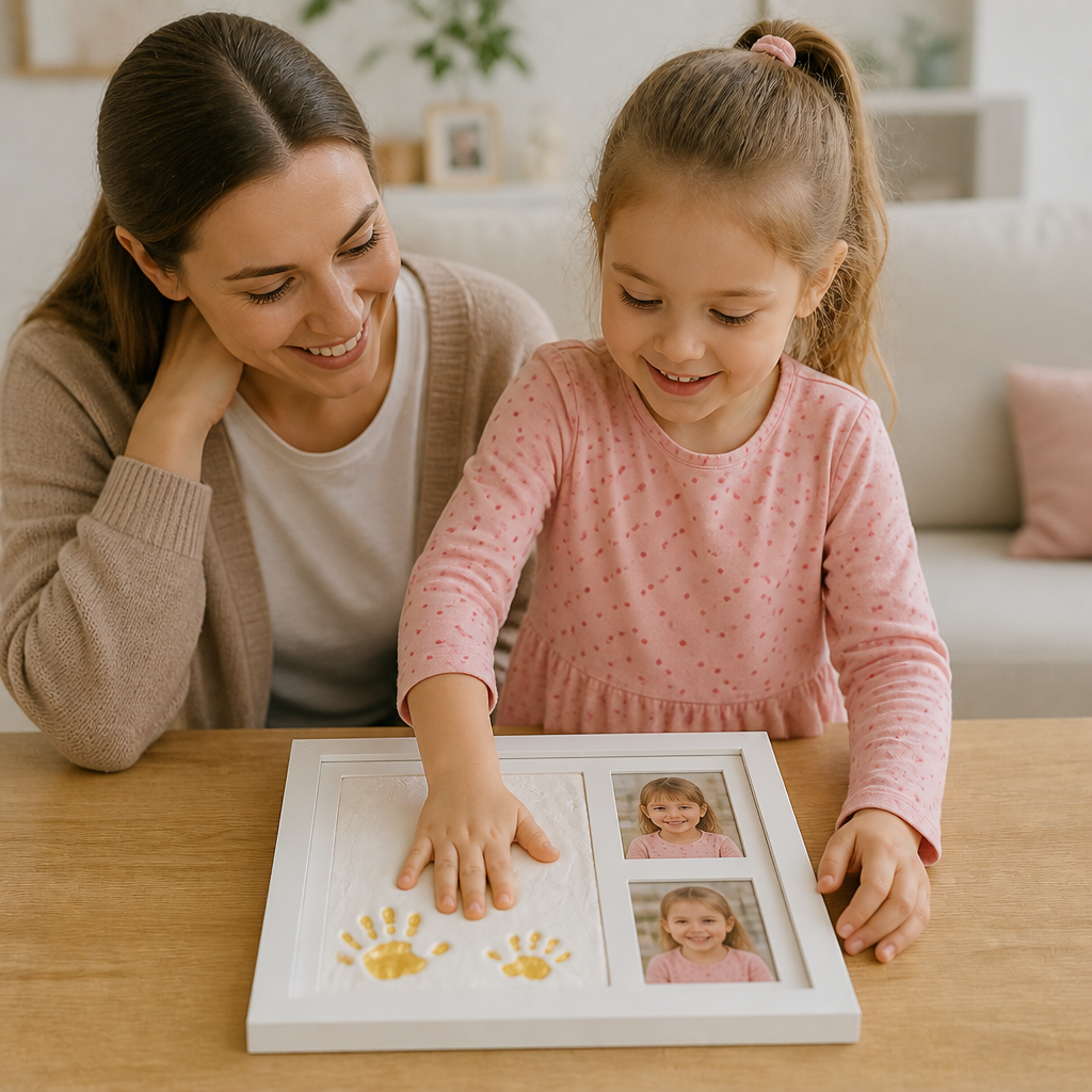 DIY-Handabdruck-Erinnerungsrahmen-Set für Kinder – Handabdruck & Fotodisplay
