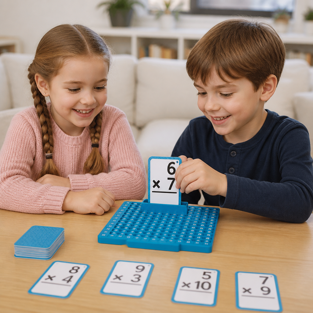 Mathe-Lernkarten-Set mit Rechentafel – Addition, Subtraktion, Multiplikation & Division