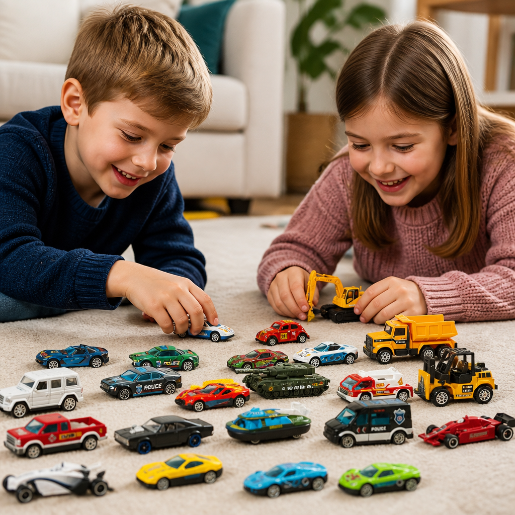 Weihnachts-Adventskalender mit Druckgussautos für Kinder