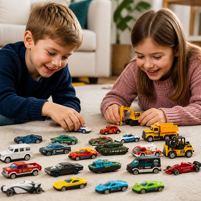 Weihnachts-Adventskalender mit Druckgussautos für Kinder